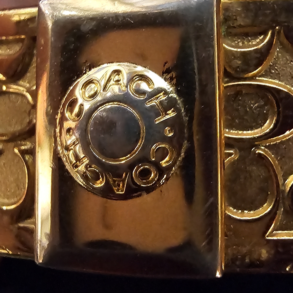 COACH Bangle Bracelet, GOLD TONE, Signature C Embossed - Picture 12 of 16